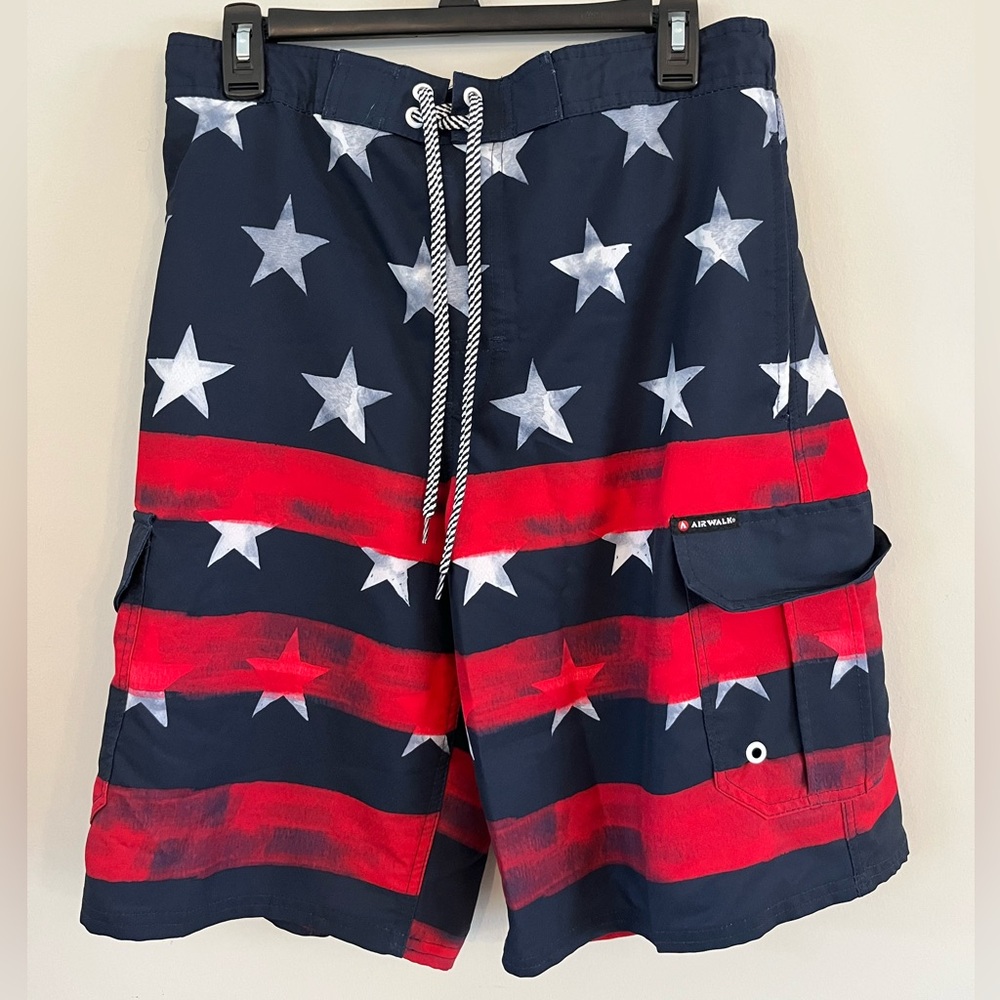 American Flag Swim Trunks